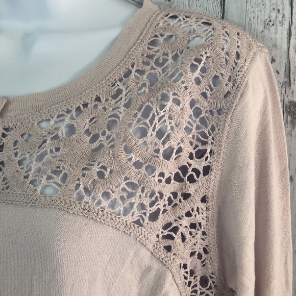 CAbi Lilac Lace Yoke Cardigan Medium - Picture 2 of 9